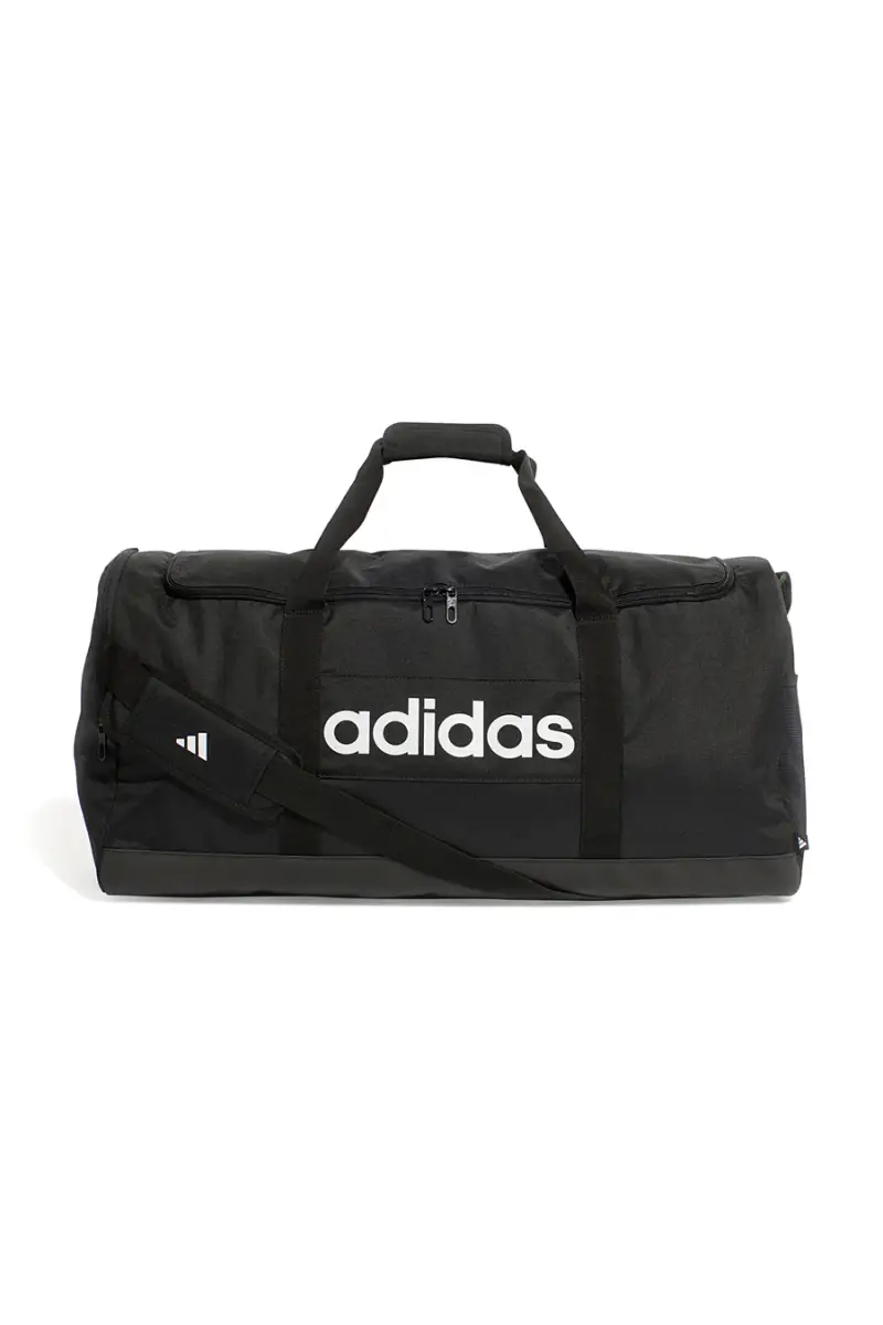 ADIDAS Borsone nero capiente con tracolla regolabile LINEAR DUFFEL L [NERO]