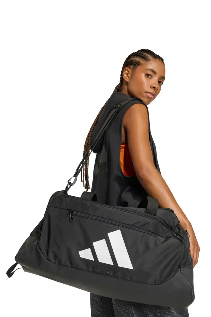 Borsone nero con tasche zip Adidas TRA DEE DUE M [NERO