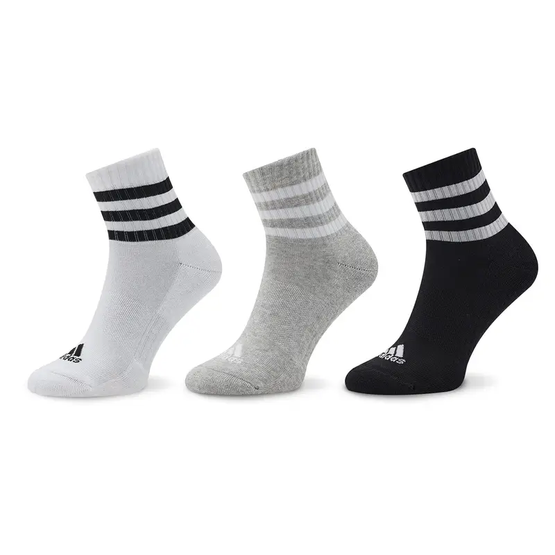 adidas Calzini corti unisex 3-Stripes Cushioned Sportswear Mid-Cut Socks 3 Pairs IC1318 Grigio