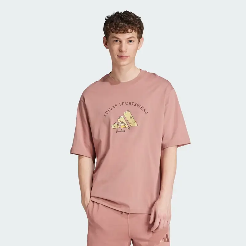 Adidas Codes Doodle Scooter Graphic Tee Warm Clay