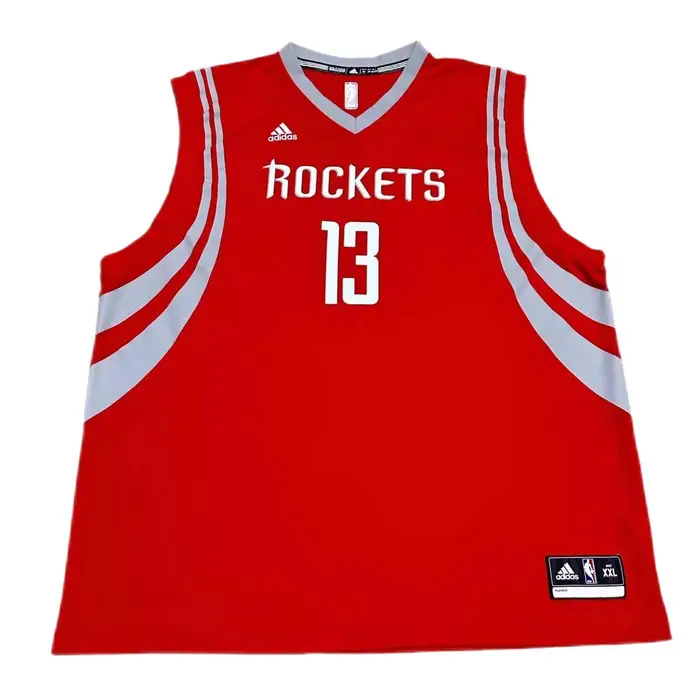 Collaborazione Adidas X NBA Harden Houston Rockets 13 Maglia da Basket Senza Maniche Pullover Scollo a V Lettera Comoda 7818A-3RD-AEB2072 S