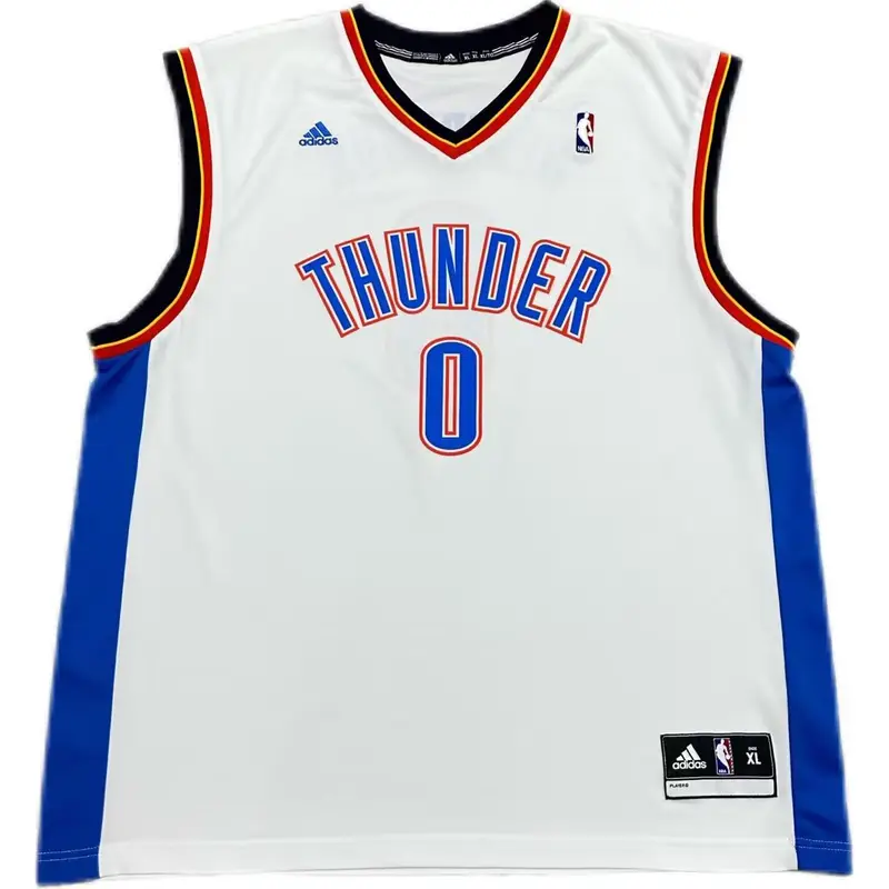 Adidas Collaborazione X NBA Oklahoma City Thunder Russell Westbrook 0 Stampa Moda Versatile Traspirante Canotta da Basket 7818A-3CS-AEB1071