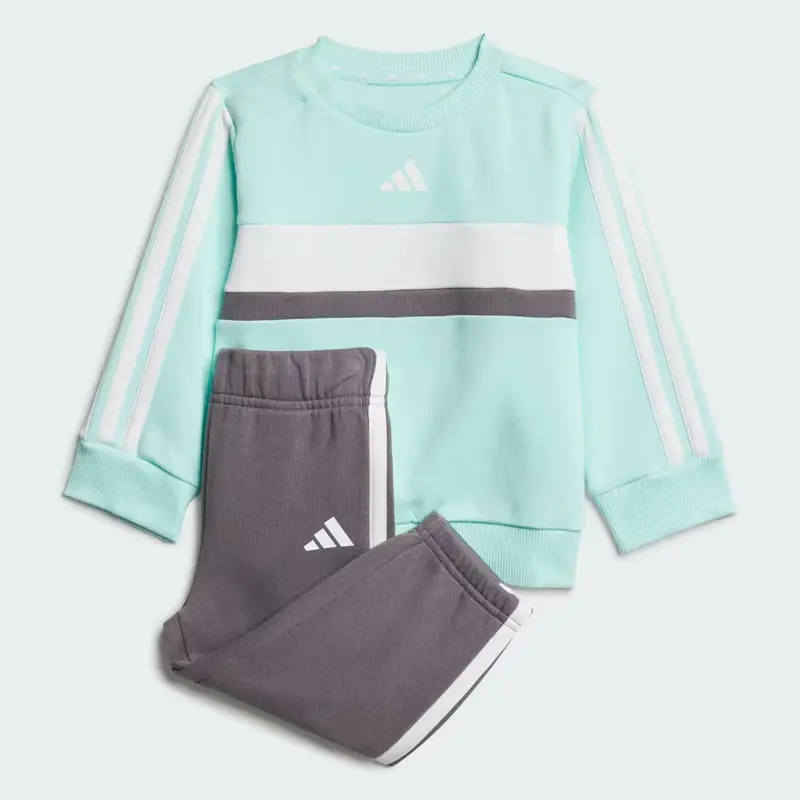 Adidas Completo Seasonal Essentials Tiberio 3-Stripes Fleece Crew Kids Semi Flash Aqua