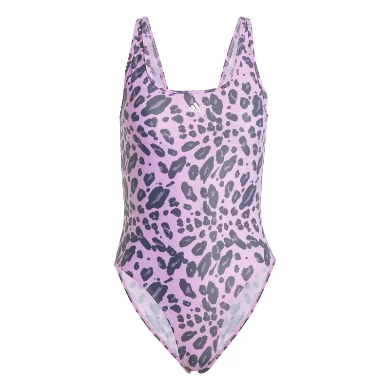 Adidas Costume da bagno donna a 1 pezzo con stampa animalier e dorso a u Essentials