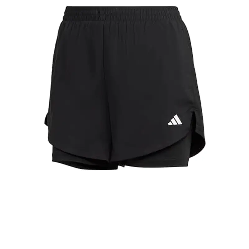 adidas Donna AEROREADY Made for Training Minimal Two-in-One Shorts, Black/White