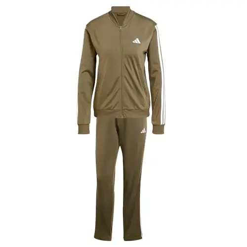 adidas Donna ESSENTIALS 3-STRIPES TRACKSUIT, Olive Strata