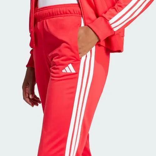 adidas Donna Essentials 3-Stripes Tracksuit, Pure Ruby/White miniatura 3