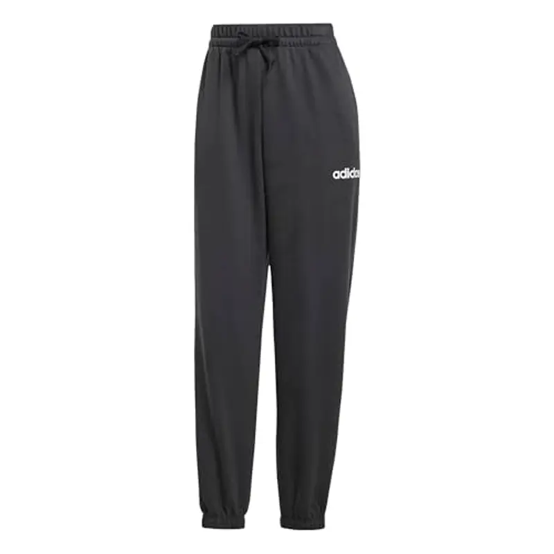 adidas Pantaloni Cuffed Essentials Linear French Terry, Nero/Bianco