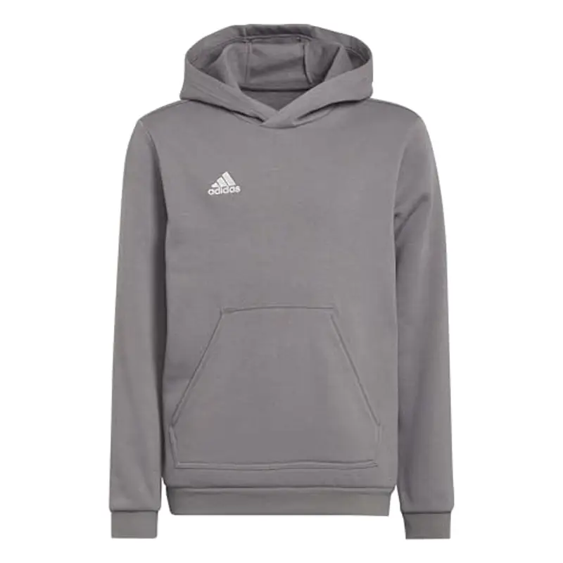 adidas Entrada 22 Sweat Hoodie, Felpa con Cappuccio Unisex-Bambini, Team Grey Four