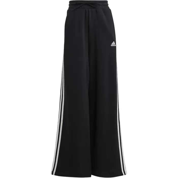 Essentials 3-Stripes French Terry Pantaloni Ampi Donna Fondi Nero HZ5747 M