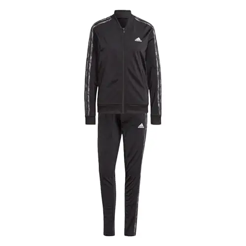 adidas Essentials 3-Stripes Tracksuit, Tuta da Ginnastica Donna, Black/White