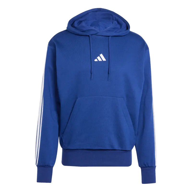 Adidas Felpa con cappuccio Essentials 3-Stripes Fleece Bleu