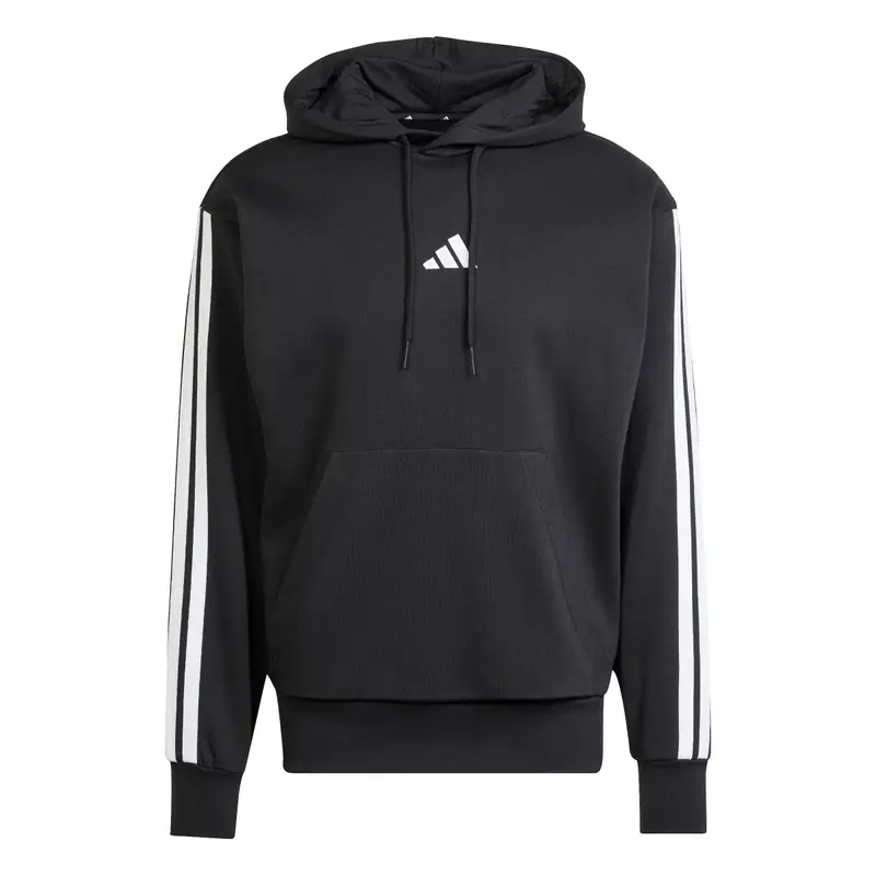 Adidas Felpa con cappuccio Essentials 3-Stripes Fleece Noir