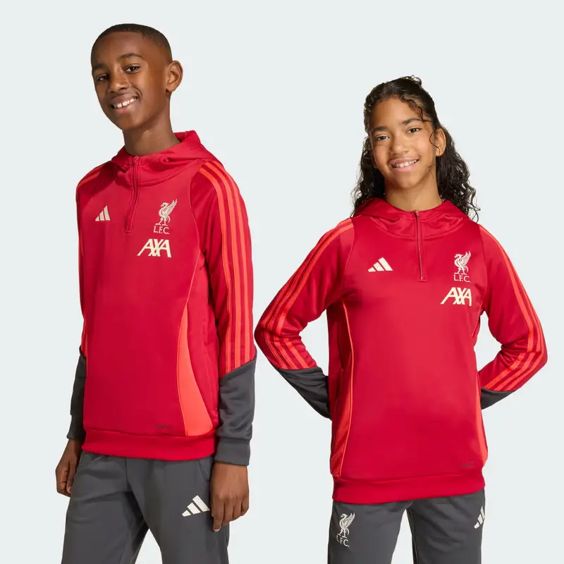 Adidas Felpa con cappuccio da allenamento Liverpool FC Tiro 25 Competition junior Strawberry Red