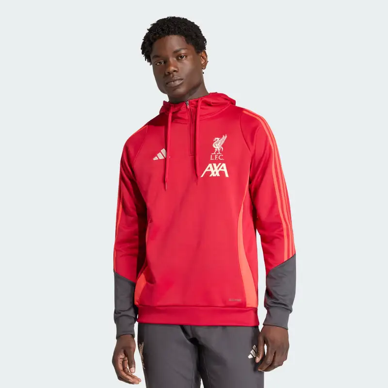 Adidas Felpa con cappuccio da allenamento Liverpool FC Tiro 25 Competition Strawberry Red