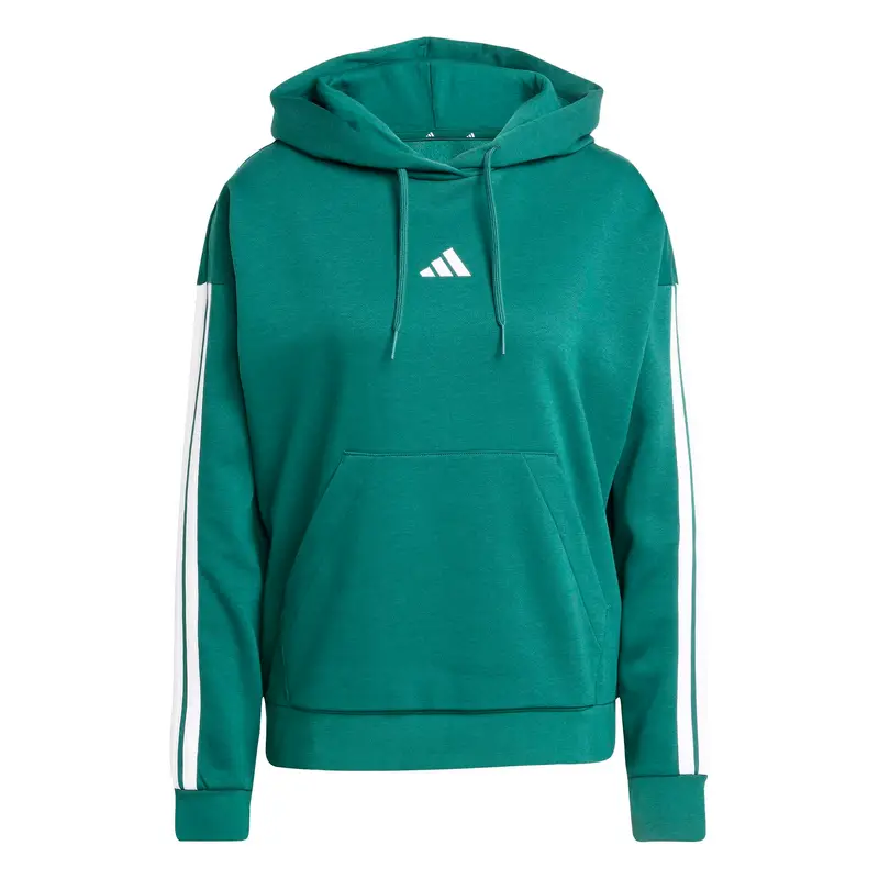 Adidas Felpa con cappuccio da donna Essentials 3 stripes Vert