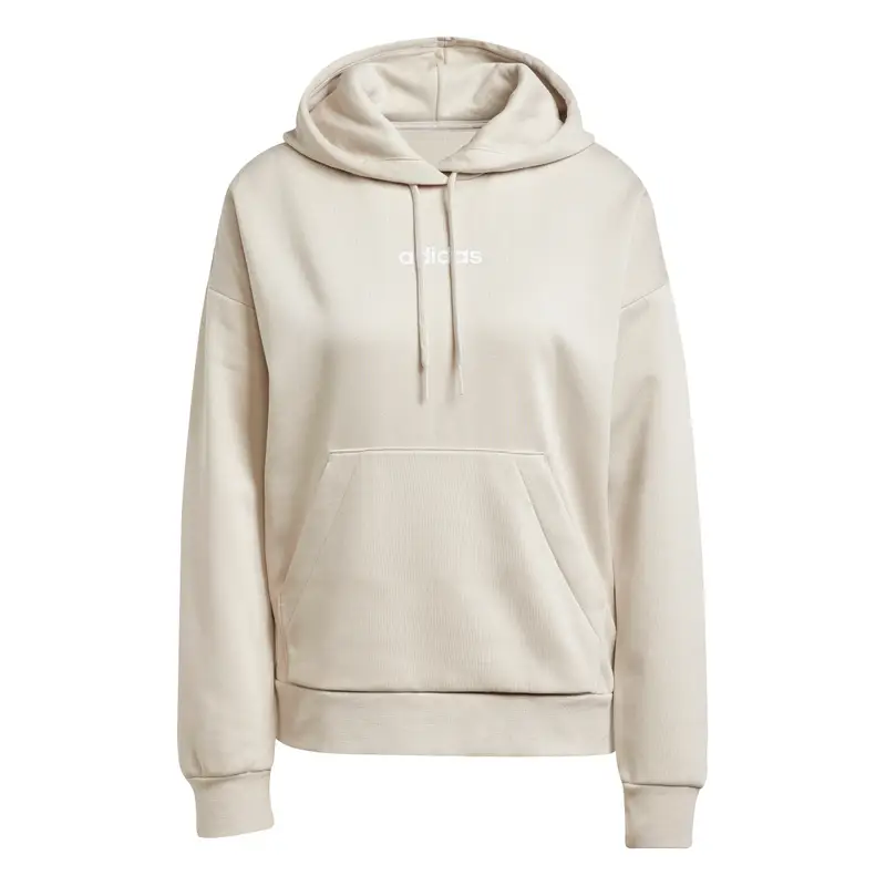 Adidas Felpa con cappuccio da donna Essentials Linear Fleece Beige
