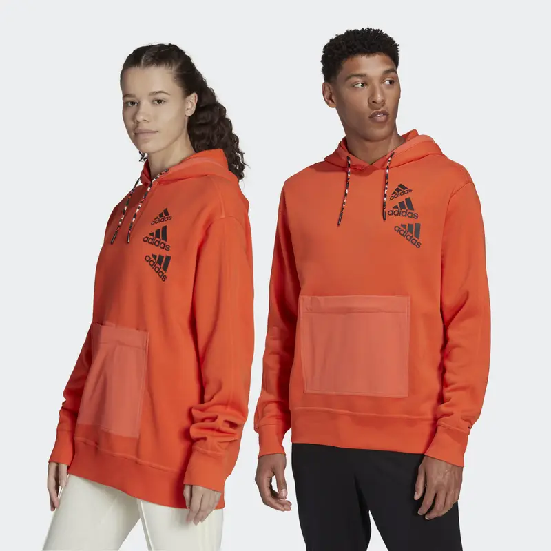 Felpa con cappuccio Essentials BrandLove Fleece (Neutral) | Adidas Arancione