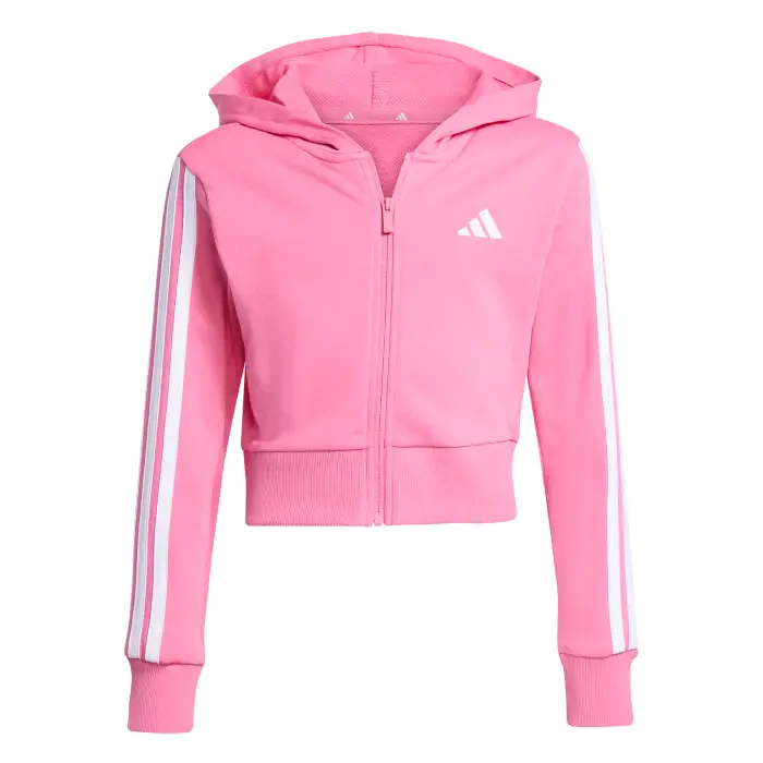 Adidas Felpa con cappuccio full-zip per ragazza Essentials 3-Stripes Rose