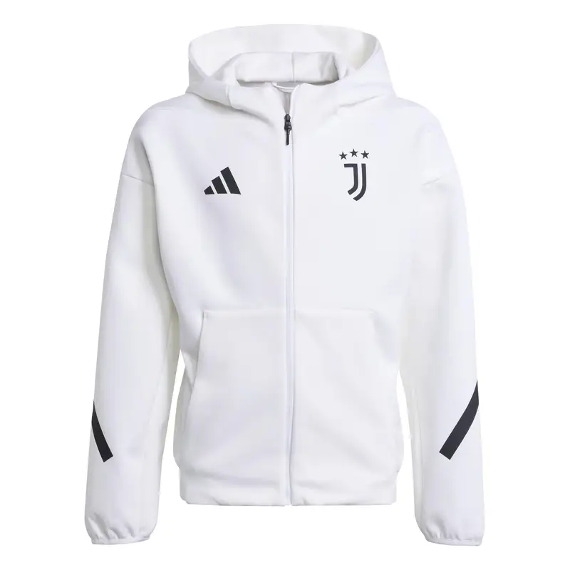 Adidas Felpa con cappuccio per bambini Juventus Torino Z.N.E. Anthem 2025/26 Blanc