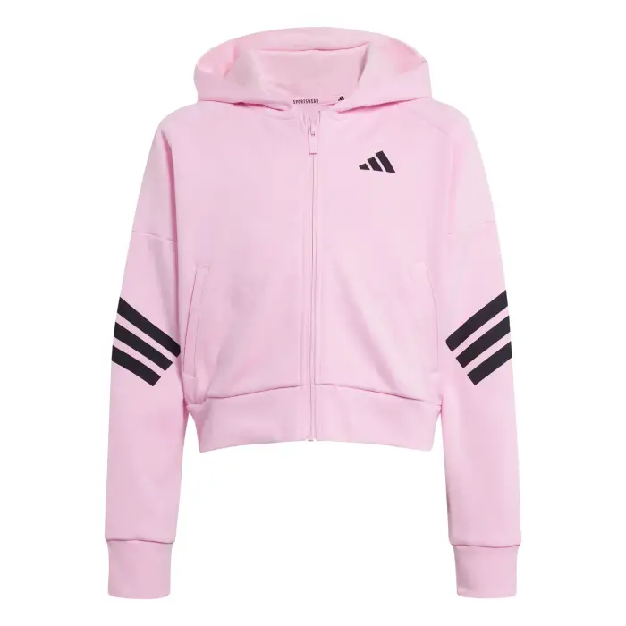 Adidas Felpa con cerniera a cappuccio da bambina Future Icons 3-Stripes Rose