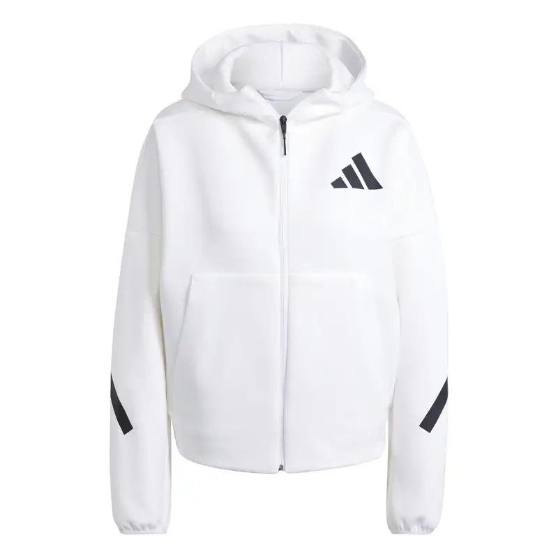 Adidas Felpa con cerniera a cappuccio da donna Z.N.E Blanc