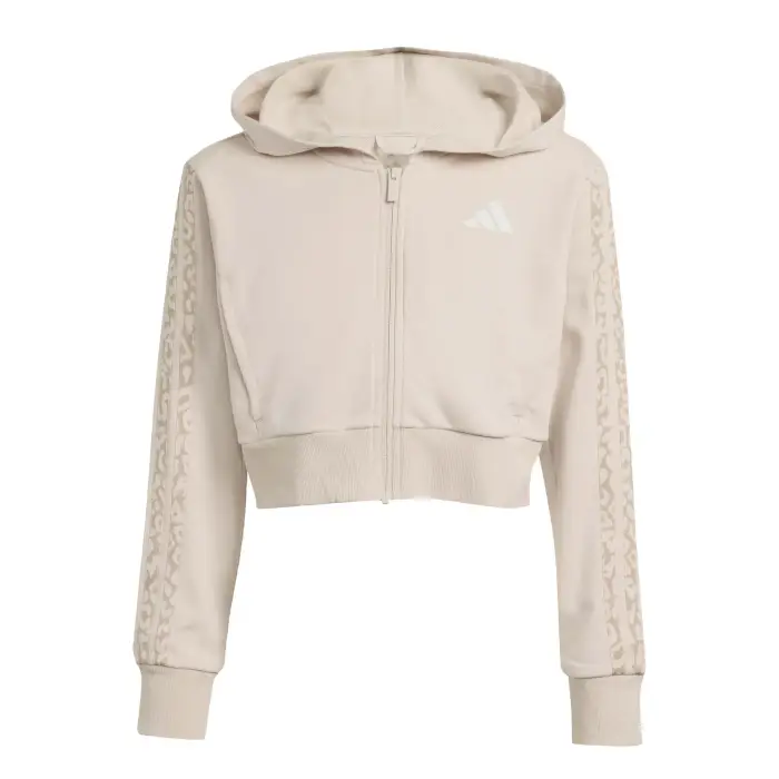 Adidas Felpa da bambina con cappuccio Seasonals Animal Beige