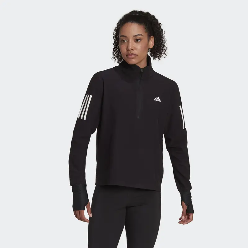 Felpa da running Own the Run 1/2 Zip | Adidas Nero