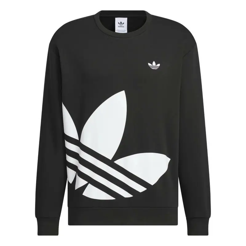 Adidas Felpa girocollo Originals Classic Sports Series con stampa a fantasia, semplice a maniche lunghe, unisex, nera JL8383