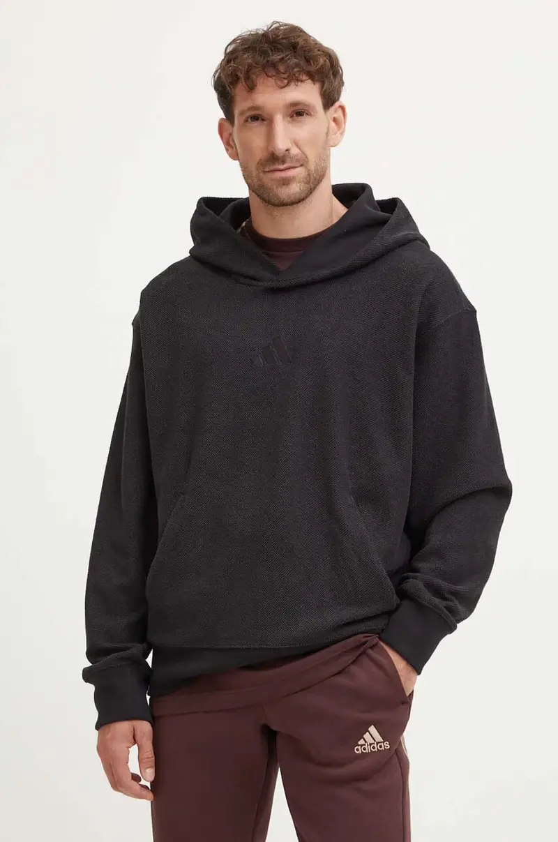Adidas felpa uomo colore nero con cappuccio IV5212