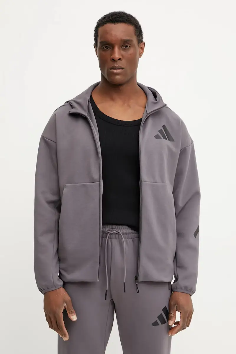 Adidas felpa Z.N.E. uomo colore violetto con cappuccio JD2911