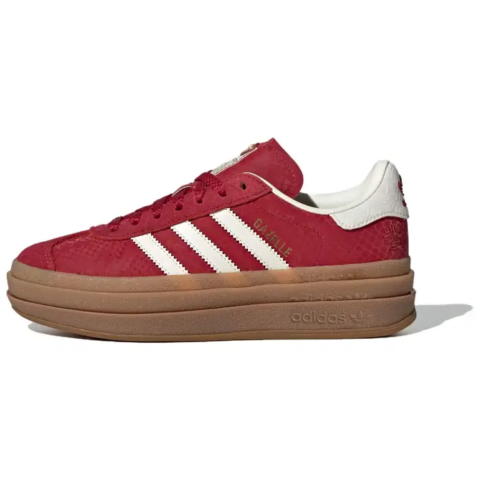 Gazelle Bold Anno del Serpente Sneakers da Donna Rosso Active-Marrone Bianco Panna JQ5977 36⅔