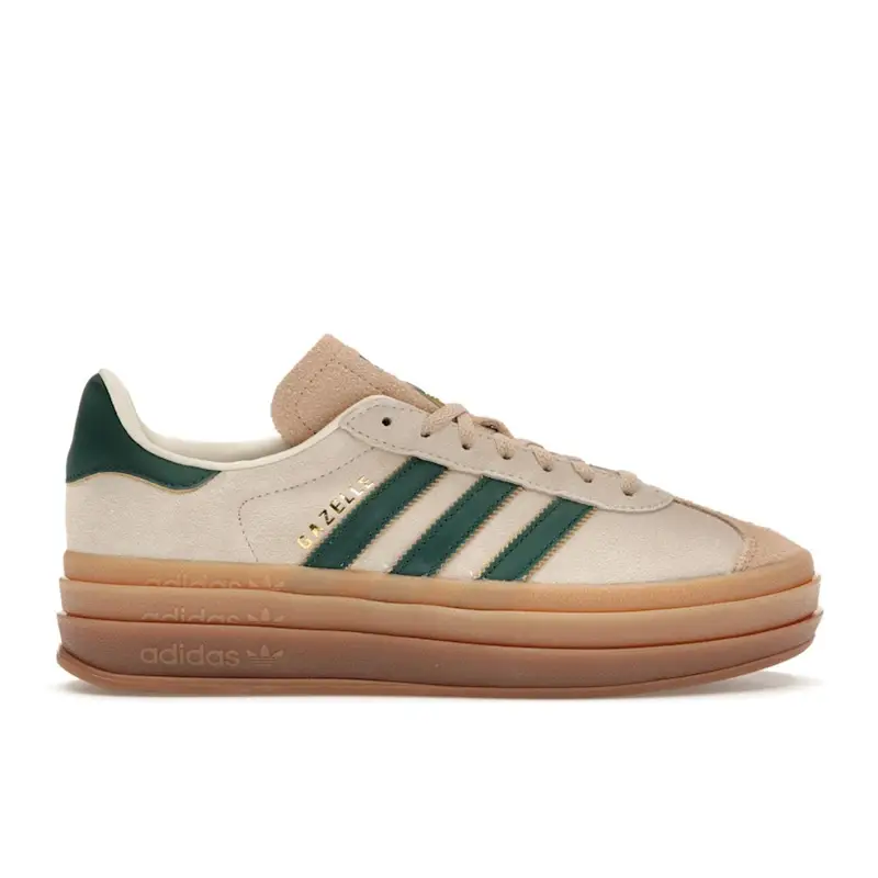 Adidas Gazelle Bold Crema Verde Collegiale Sneakers da Donna Bianco Crema Beige Magico ID7056