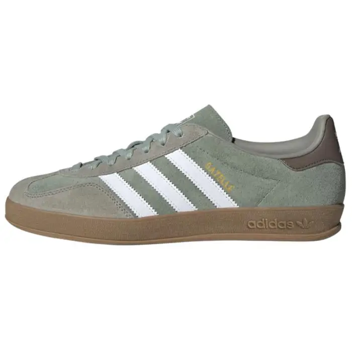 Gazelle Indoor Argento Verde Uomo Sneakers Argento-Ciottolo Bianco Nuvola JI3526 46