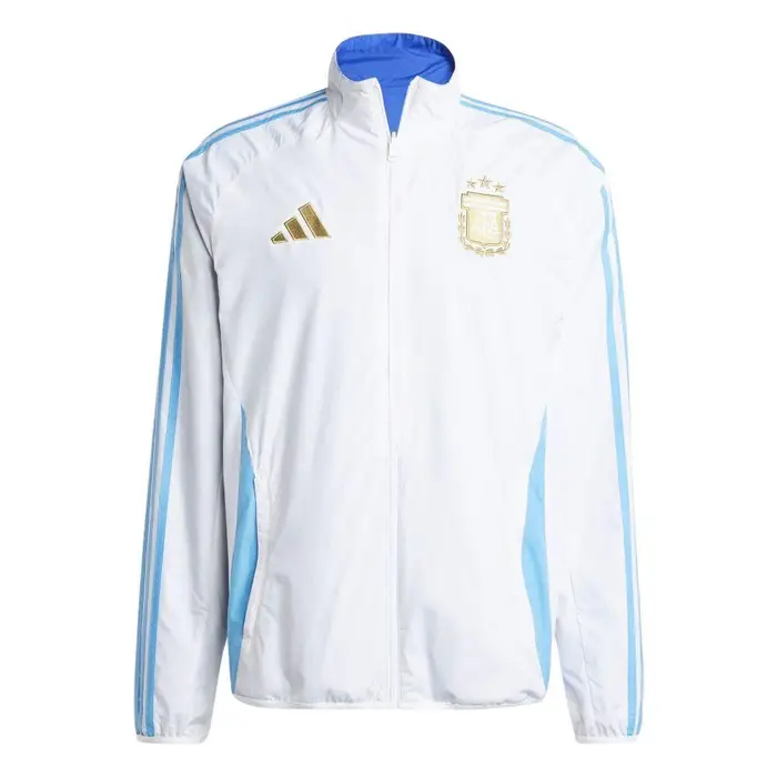 Adidas Giacca a Maniche Lunghe con Collo Alto Serie Squadra Nazionale Argentina Uomo Capispalla Bianco Blu IW0219