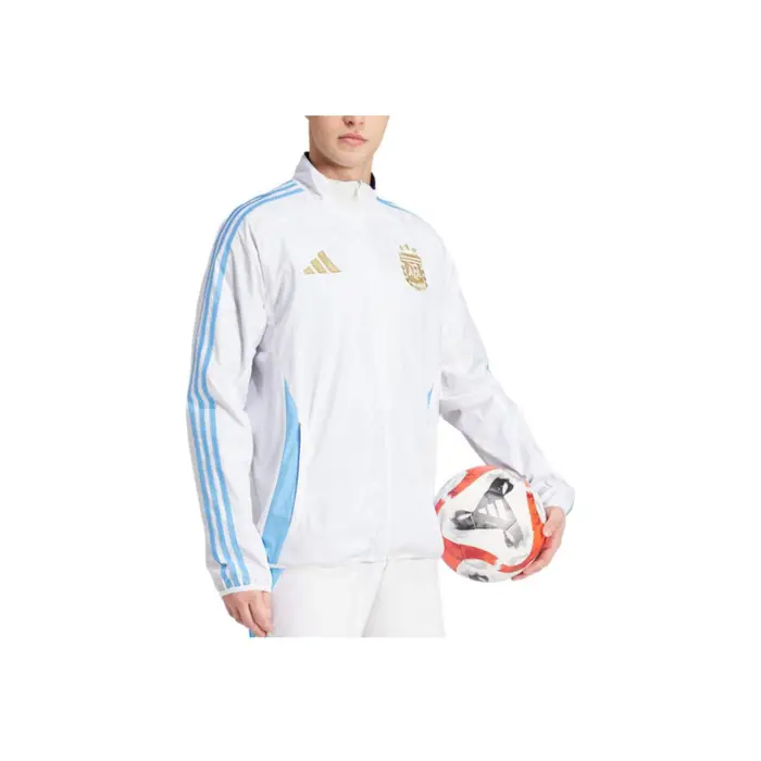 Adidas Giacca a Maniche Lunghe con Collo Alto Serie Squadra Nazionale Argentina Uomo Capispalla Bianco Blu IW0219