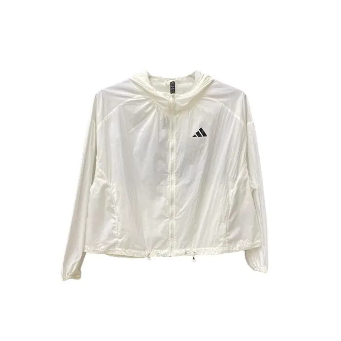 Giacca con Cappuccio Adidas Casual Larga Asciugatura Rapida Donna Giacche Bianco Sporco KC6012 XL