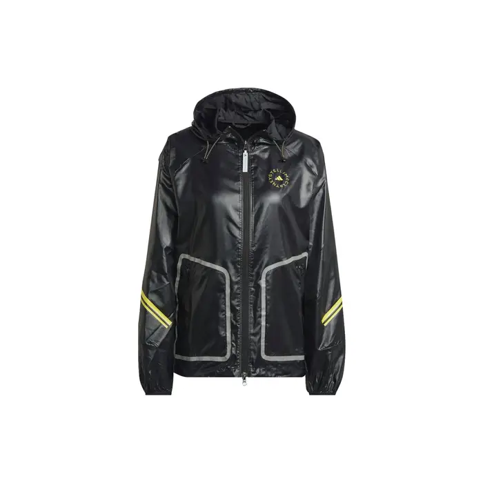Giacca con Cappuccio e Zip con Stampa Logo Adidas X Stella McCartney Donna Giacche Nero Giallo HI6053 XXS