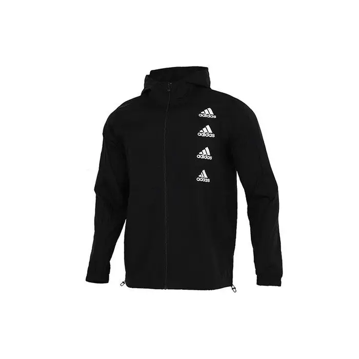 Giacca con Cappuccio Tessuta Adidas Casual Sportiva per Corsa Allenamento Uomo Giubbotti Nero GK9370 M