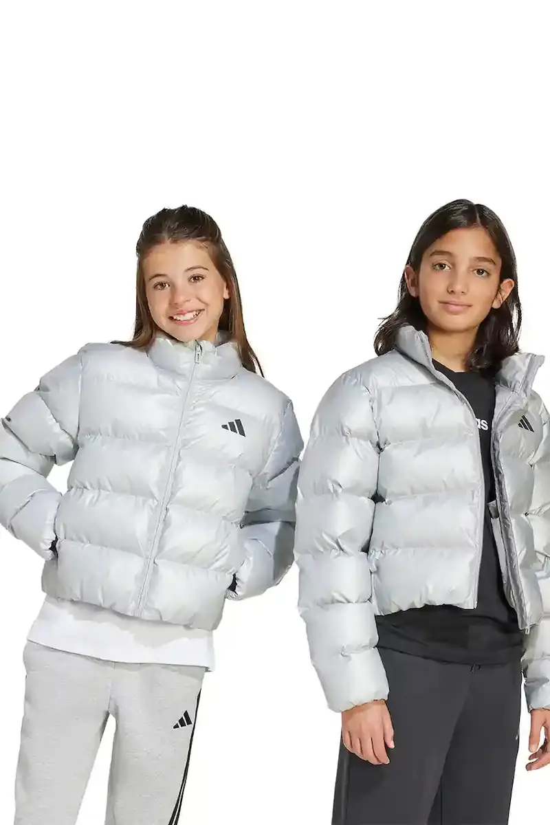 Adidas giacca per bambini colore argento JM1670
