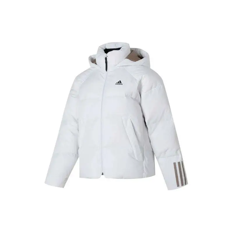 Adidas Giacca Piumino Sportiva Outdoor con Logo a Tre Strisce Giubbotti Donna Bianco IL8935
