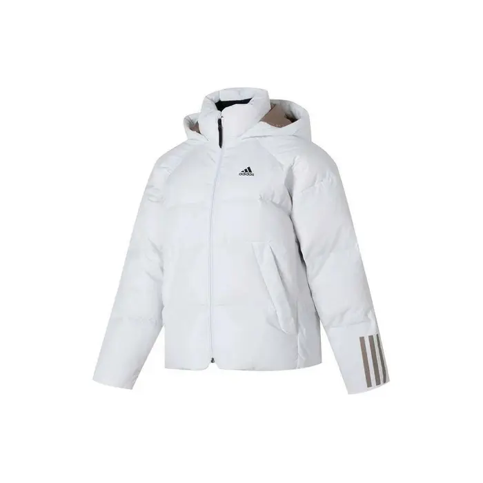Giacca Piumino Sportiva Outdoor Adidas con Logo a Tre Strisce Giubbotti Donna Bianco IL8935 XL
