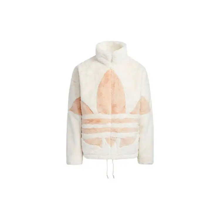 Adidas Giacca Sportiva Originals con Logo Grande e Collo Alto Unisex Giacche Rosa Bianco HC0324