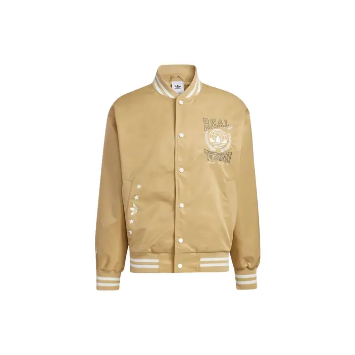 Giacca Sportiva Adidas Originals Trefoil Logo Vintage Vestibilità Larga Uomo Giacca Kaki Chiaro HY1358 M