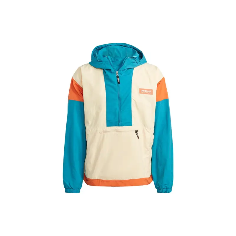Adidas Giacca Sportiva con Cappuccio a Maniche Lunghe Antivento Originals Adventure Uomo Capispalla Rock Tempesta di Sabbia HR4219