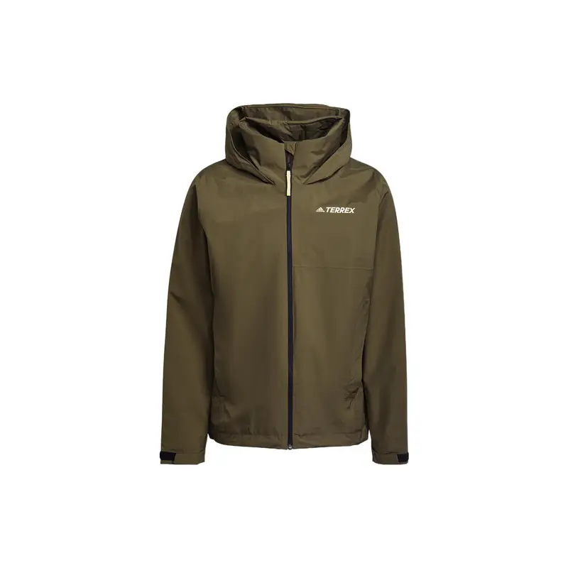 Adidas Giacca Sportiva Outdoor con Cappuccio Terrex MT RR Antivento Traspirante Impermeabile Uomo Giacche Verde GU6485