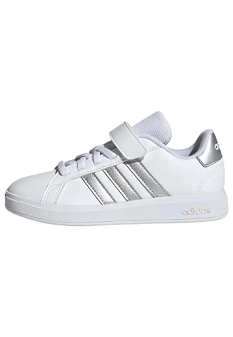 adidas Grand Court 2.0 Shoes Children, Scarpe da Tennis Unisex-Adulto, Cloud White/Matte Silver/Cloud White, 35 EU