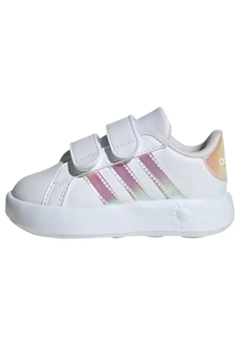 adidas Grand Court 2.0 Shoes Kids, Scarpe da Tennis Unisex - Bimbi 0-24, Cloud White Iridescent Grey Two, 25 EU