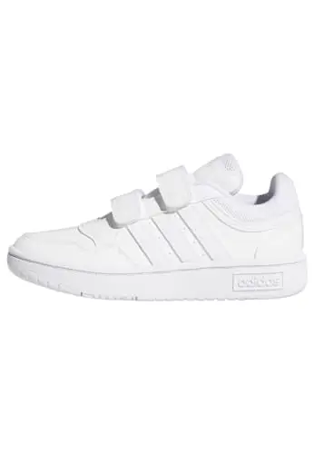 adidas Hoops Lifestyle Basketball Hook-And-Loop Shoes, Scarpe, Cloud White/Cloud White/Cloud White, 31.5 EU