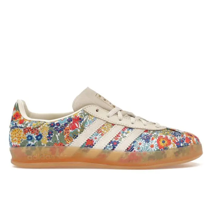 Liberty London x adidas Gazelle Indoor Ricamo Floreale Sneakers da Donna Crema Bianco Sporco Gomma JP5309 36